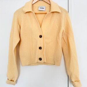 Nanushka Yellow Wool Cardigan